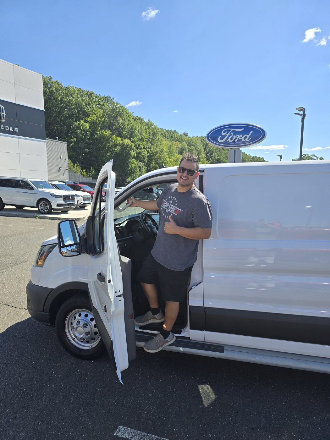 Julian Mero with the Topgun Maintenance mobile service van